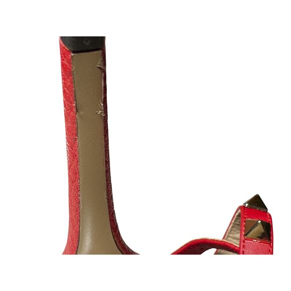 Valentino Garavani NIB Rockstud Red Leather Ankle Strap Caged Heels Pumps 39 - Picture 7 of 9